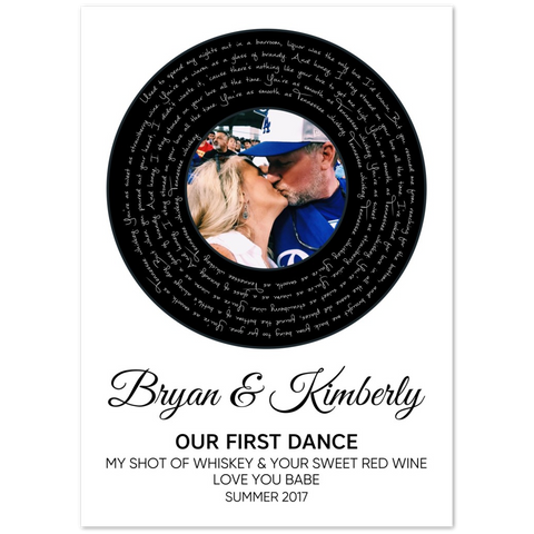 Vinyl -- Bryan & Kimberly Our First Dance -- 20x28 -- Gelato