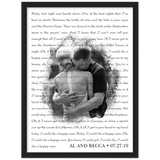 Lyrics Song -- Black Framed poster/ 12”x16” -- Al and Becca 07.27.19