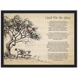 Lyrics Song -- Black Framed poster/ 12”x16” -- I will take you home (Grateful Dead)