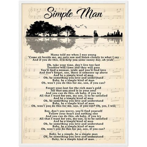 Gelato White Wooden Framed 24x32 Poster - Simple Man - Design 2