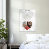 Music Song Lyrics -- I love you Future -- White frame 24"x 32" -- gelato