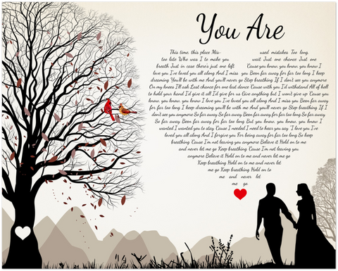 Song Lyrics -- You Are ( Jimmy Wayne) -- 8x10 -- Gelato