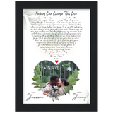 Lyrics --  Jenny & Jerome 24 July 2021 -- Black frame 6x8 -- gelato