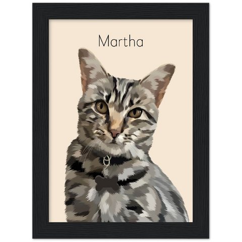 Gelato Matte Framed 6x8 - Martha Dog 2.6 - Black