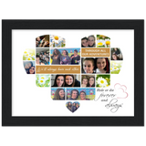 Photo Collages Heart -- Black Framed poster / 6”x8” -- Through all our adventures