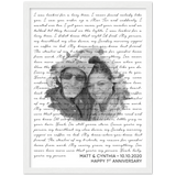 Music Lyrics Song -- White framed 12"x16" -- Matt & Cynthia