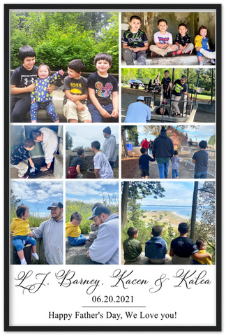 Dad Family Love -- Black Framed 24"x 36" -- Kacen & Kalea