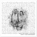 Lyrics Song -- Poster 20''x 20'' -- Randy and Sarah