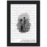Lyrics -- Kaitlin & Zack 11/18/2020 -- Black framed 5x7 -- Gelato