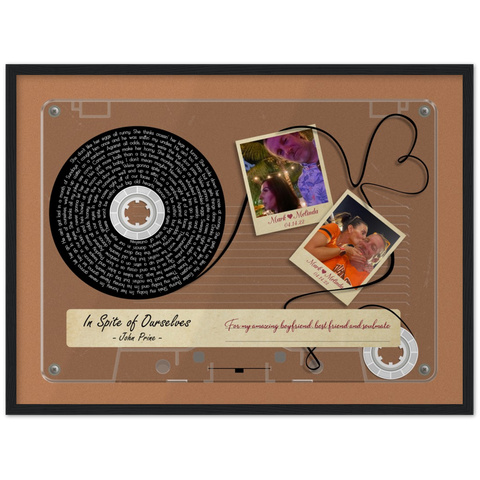 Cassette -- Mark & Melinda 04.14.22 -- Black framed 18x24 -- Gelato