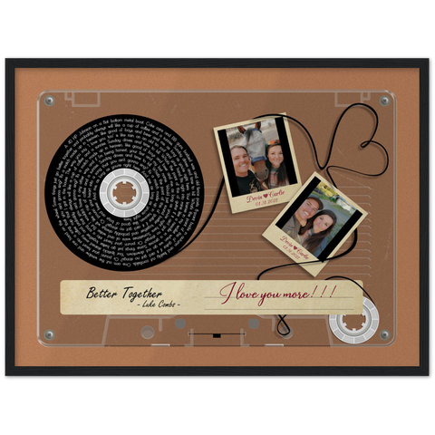 Cassette -- Devin & Carlie 01/31/2021 -- Black framed 18x24 -- Gelato