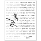 Music Lyrics Song -- Poster/ 8''x 10'' -- Cecilia & Joe