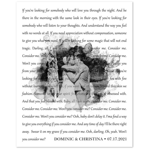 Gelato Poster 8x10 - Dominic & Christina - Consider Me