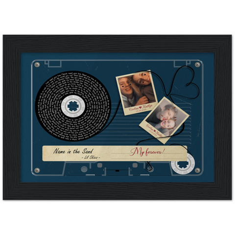 Cassette -- Corban & kaitlyn 07.10.2018 -- Black framed 5x7 -- Gelato