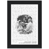 Lyrics -- Jason & Mindy 10/03/2020 -- Black framed 5x7 -- Gelato