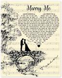 Music Lyrics Song -- Unframed 8''x 10'' -- Marry Me (Train)