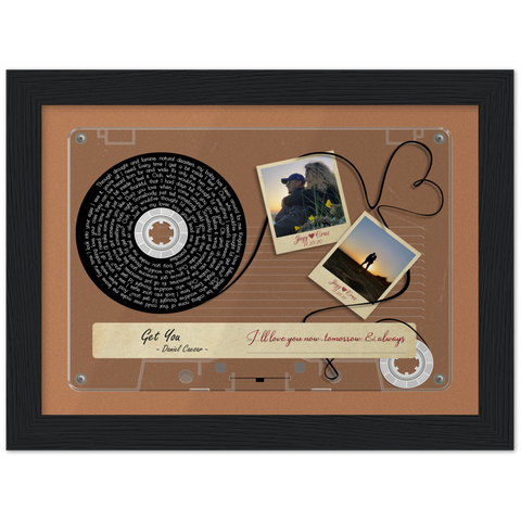 Cassettes-Tape Prints -- Black Framed poster / 6”x8” -- Jayy & Cruz