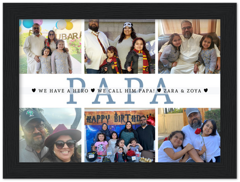 Daddy Family Prints -- Black Framed 6”x8” -- Zara & Zoya