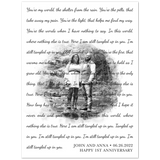 Lyrics Song -- Poster 30"x40" -- John and Anna 06.26.2022
