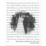 Lyrics Song -- Poster/ 8''x10'' -- Michael & Maegan 06/15/22