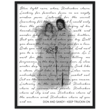 Lyrics -- Don and Sandy-- Black Framed 18”x24” -- gelato