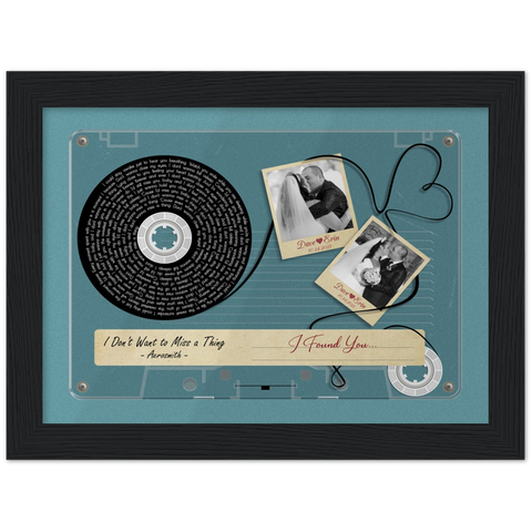 Cassette -- Dave & Erin 10.24.2021 -- Black framed 6x8 -- Gelato