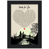 Lyrics Song -- Black Framed poster / 5”x7” -- Made for You (Jake Owen)