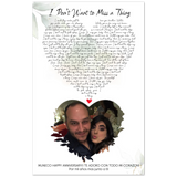 Music Lyrics Song -- 11''x17'' -- MUNECO HAPPY ANNIVERSARY -- gelato