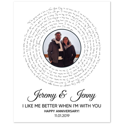 Vinyl -- Jenny & Jeremy 11.01.2019 -- 8x10 -- Gelato