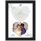 Lyrics Song -- Black Framed poster / 6”x8” -- Lilly & Albert