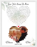 Music Lyrics Song -- White framed 16"x20" -- Diana & Don