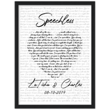 Music Lyrics Song -- Black Framed  12”x16” -- LaTisha & Charles