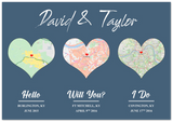 Married Map -- David & Taylor  -- 28''x40'' -- Gelato