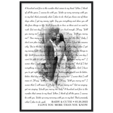 Lyrics Song -- Black Framed poster/ 24"x 36" -- Baidy &Cutie