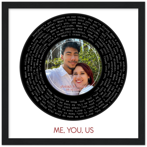 Song Record -- Black Framed Square/ 12''x12'' -- Josiah & Grace