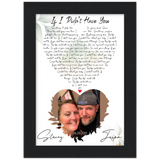 Lyrics -- Jason & Stacey 06/20/2015 --  Black Framed 5”x7” -- Gelato