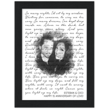 Lyrics -- Esteban & Ceci Happy 15 anniversary of love! -- Black framed 6x8 -- Gelato