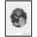 Lyrics -- Rachel & Moses Forever and Always -- Black framed 18x24 -- Gelato