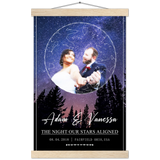 Stars Map -- Magnetic Poster Hanger - Wood -- Adam & Vanessa