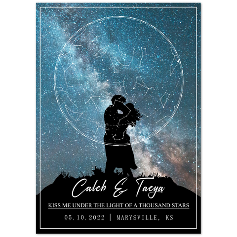 Star map -- Caleb & Taeya 05.10.2022 -- 20x28 -- Gelato