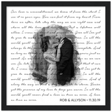Lyrics Song -- Black Framed Square/ 12''x12'' -- Rob & Allyson