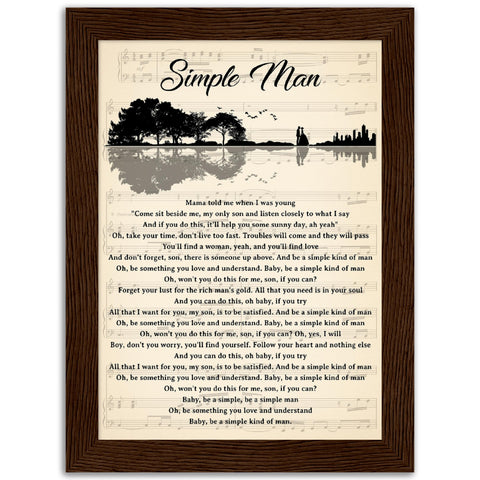 Gelato Walnut Framed Premium Matte 6x8 Poster - Simple Man - Design 2