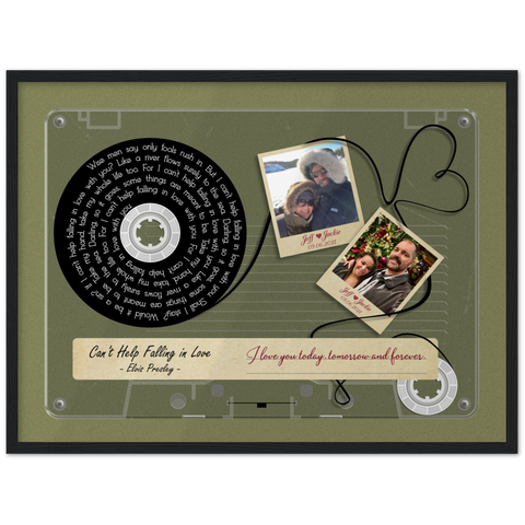Cassette -- Jeff & Jackie 09.06.2021 -- Black framed 18x24 -- Gelato