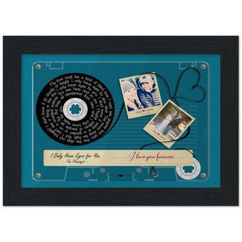 Cassette -- Sean and Amber 07/17/2011 -- Black framed 5x7 -- Gelato