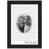 Lyrics -- Michael & Lexi 25.06.21 -- Black framed 5x7 -- Gelato