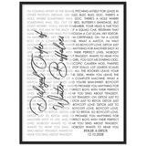 Lyrics -- Folie a Deux  12/10/2008 -- Black framed 24"x 32" -- Gelato
