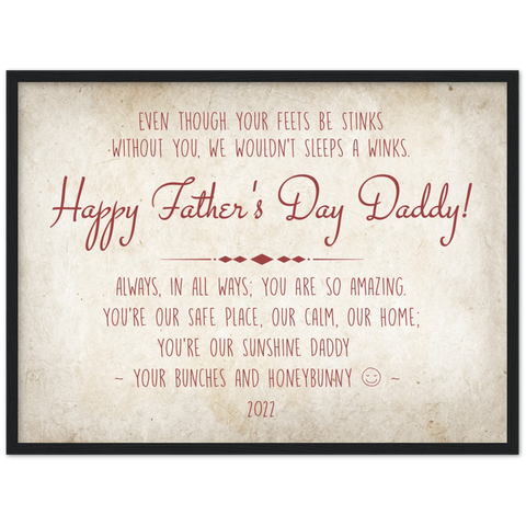 Photo Text Prints -- Black Framed poster/ 18”x24” -- Your Bunches and HoneyBunny