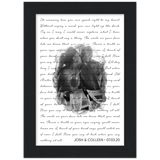 Lyrics -- Josh & Colleen 07/03/20 -- Black framed 5x7 -- Gelato