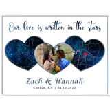 Stars Map -- Poster 12"x16" --  Zach & Hannah