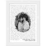 Lyrics -- Chase and Thea 01.17.2020 -- white framed 6x8 -- Gelato